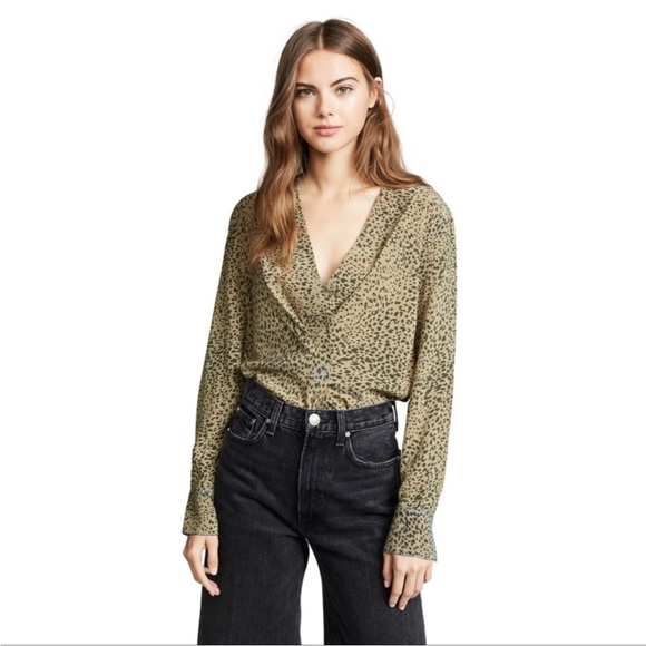 Rag & Bone Shields Leopard Print Top - Picture 1 of 9
